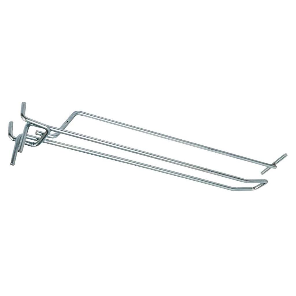 Double Hanger with Arm for EURO Mega-M Perforated Price Tag L-25cm Diameter 4 Zinc N