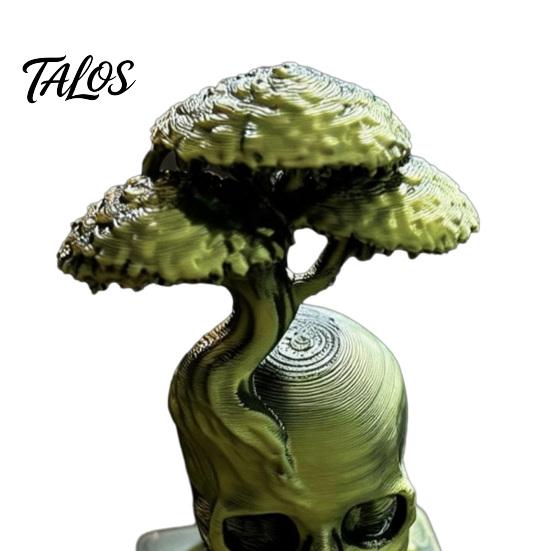 Sturdy Base Display Piece 3D Printed Tree of Life Skull Figurine, Gothic Desktop Ornament for Mysterious Symbolism Gift Friends Home Office