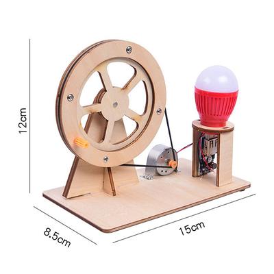 Diy Wooden Hand Cranked Generator Students Kids Physical Science Practical Toy