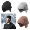 Knit Brimless With Solid Color Earflaps Design Soft Acrylic Winter Pullover Hat For Unisex Adults Teens Daily Cycling Wear