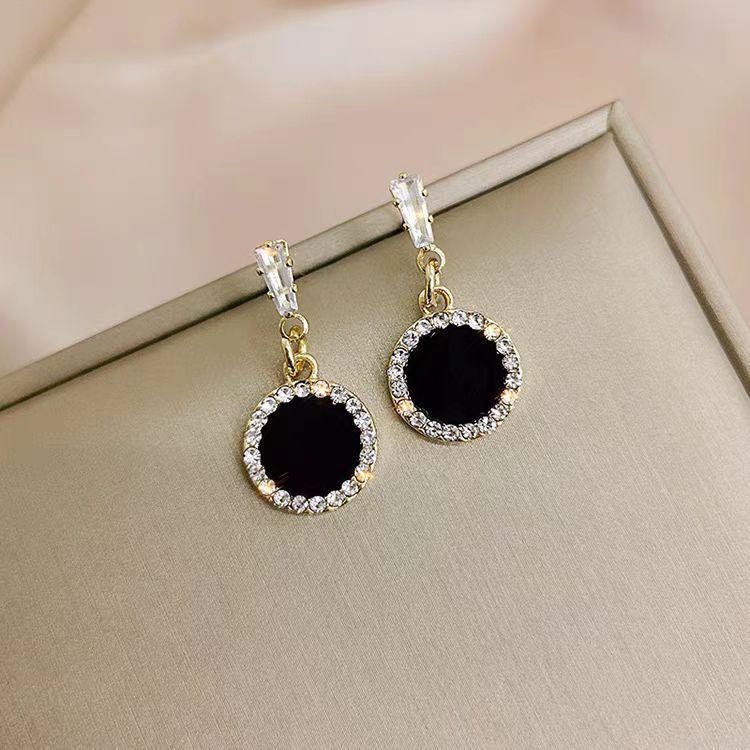Silver Needle Elegant Diamond-encrusted Long Fringed Earrings Niche Temperament Versatile Earrings Simple Light Luxury High-end Earrings Women