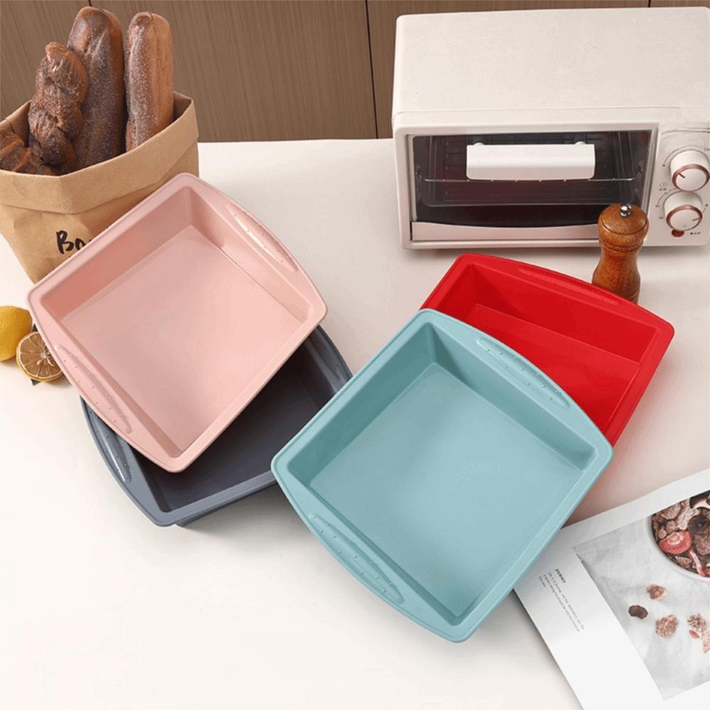 2PCS Heat Resistant Silicone Square Brownie Pan Flexible Dessert Baking Mold  Lasagna