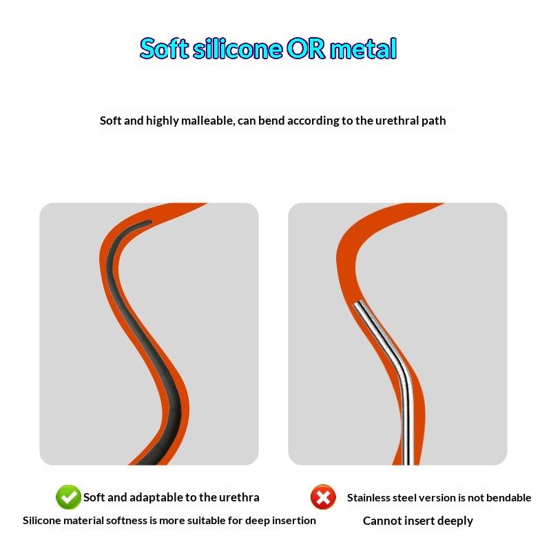 Inflatable Urethra Catheter Dilator Penis Plug Stimulator Silicone Urethral Sounding Rod Ejaculation Delay Sex Toy For Men Adult