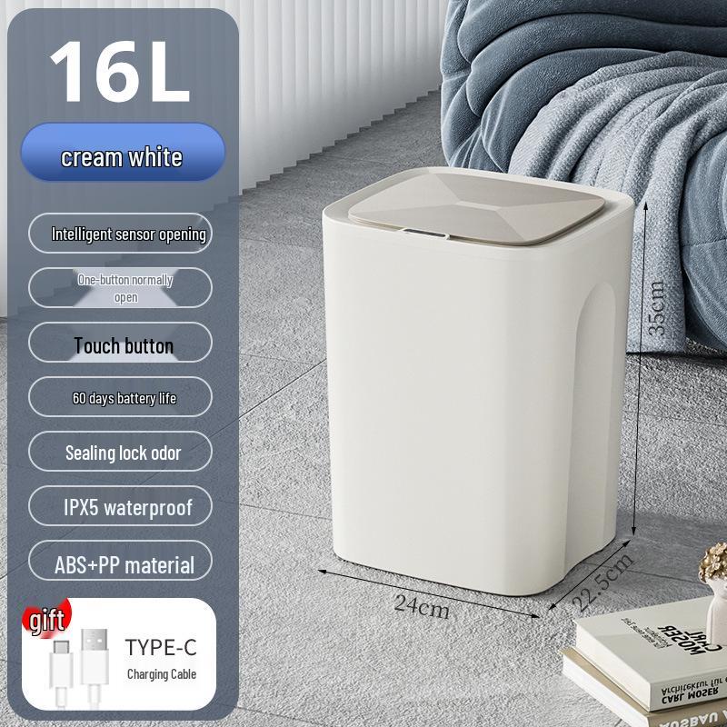 Automatic Smart Induction Trash Can for Home – Large Capacity for Living Room, Kitchen, Bathroom