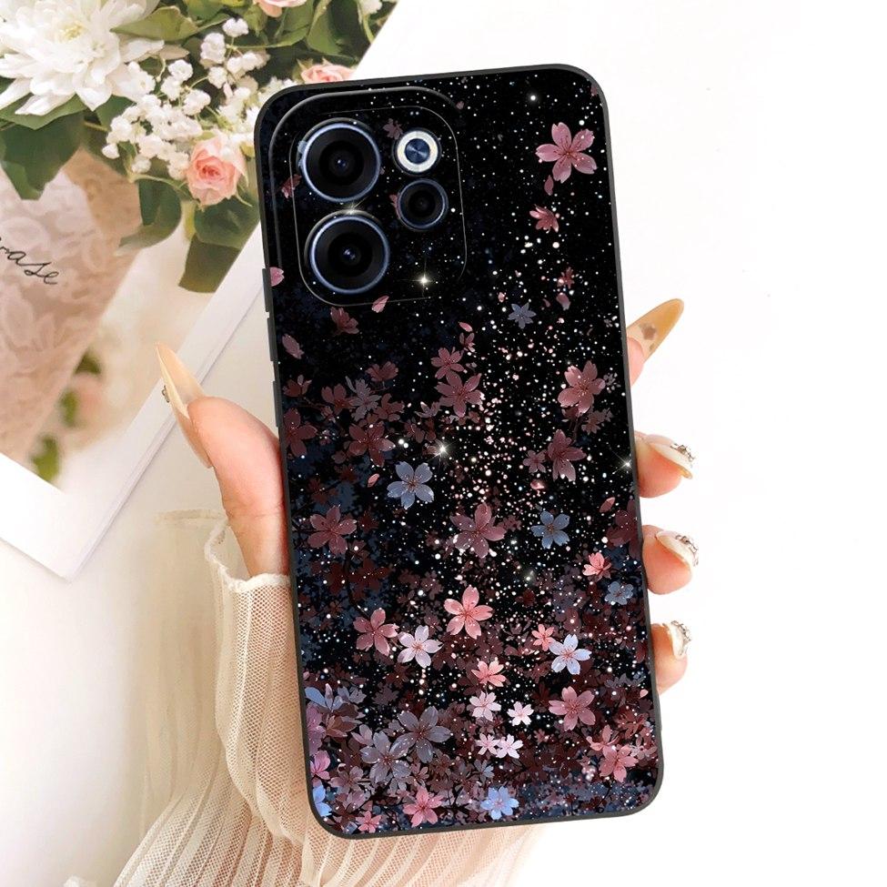 For Oppo CPH2801 Phone Case For Oppo Reno 15F Casing Silicone Luxury Fashion Flowers Kawaii Cute Painted Cover For Oppo Reno15 F