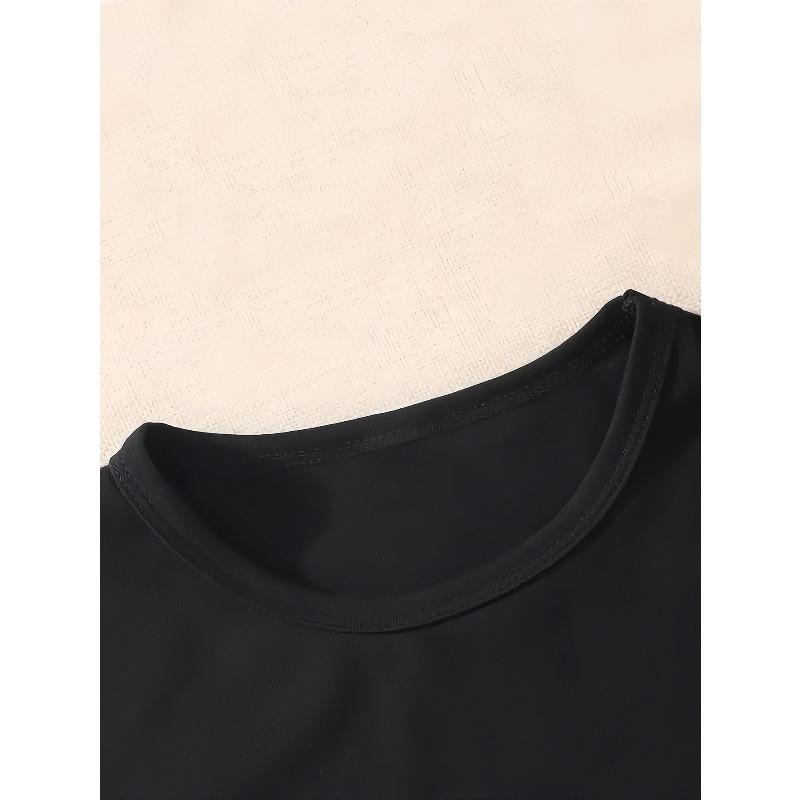 European Sizes Girls' Round Neck T-Shirt Casual Fashion Printed Top