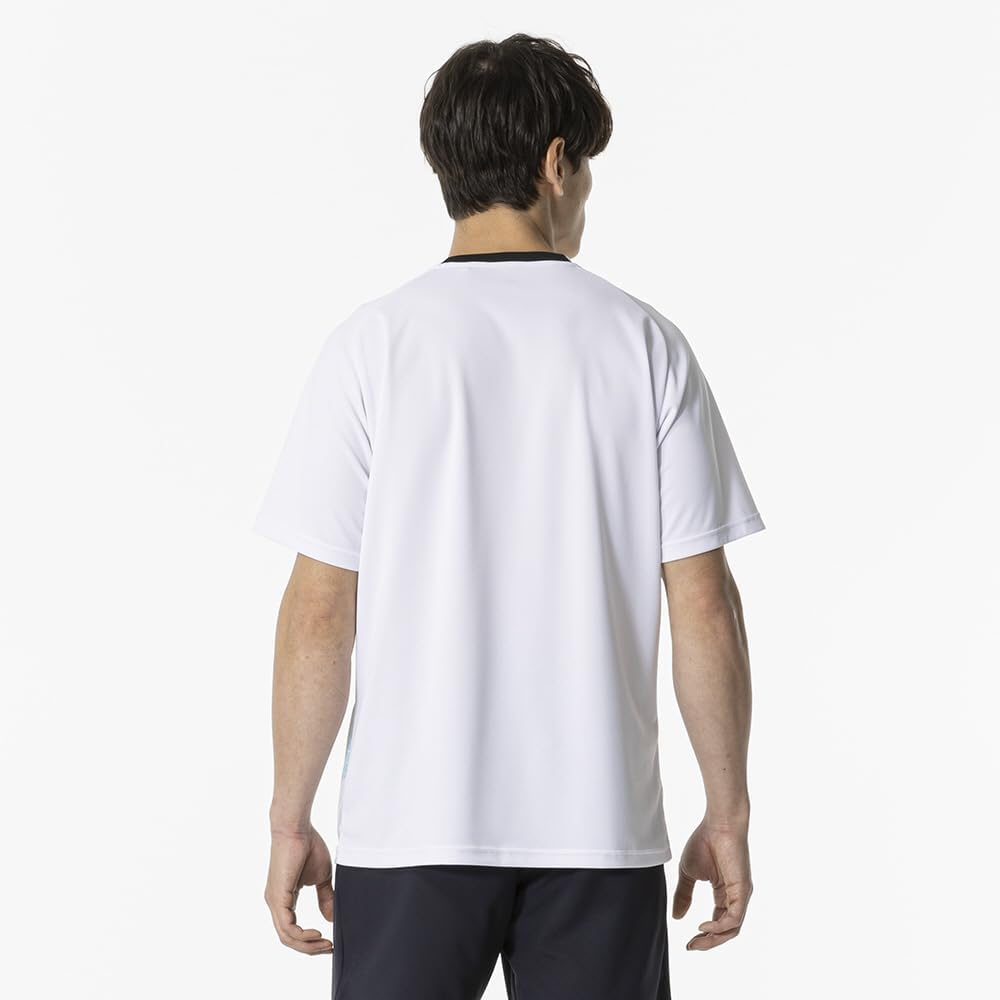 Tennis Badminton Game Short Sweat Quick Dynamotion Certified by Japan Badminton Unisex White [Mizuno] Shirt, Sleeve, Absorbent, Drying, Fit,
