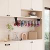 Wall Mounted Under Cabinet Water Bottle Organizer Carbon Steel Cup Storage Rack  Kitchen