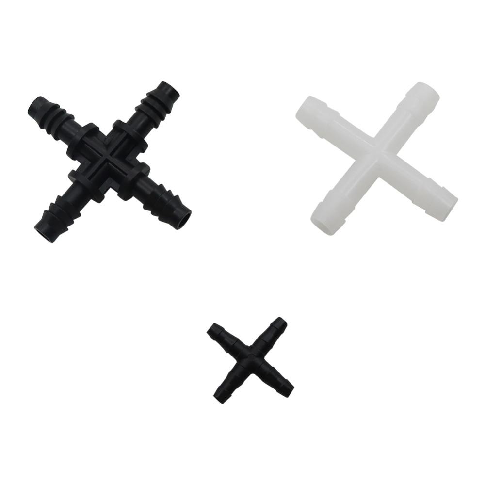 

4 мм, 8 мм, 10 мм колючий хрестовий з єднувач для зрошувальних сантехнічних труб, швидкі з єднувачі, 4-сторонній роз єм для шлангів, 20 шт. NO.2