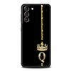 Diamantkrone Buchstaben Buchstaben Handyhülle Für Samsung Galaxy S24 S23 Ultra S22 S21 S20 FE 5G S10 S10E S9 Plus S8 Weiche Schwarze Hülle