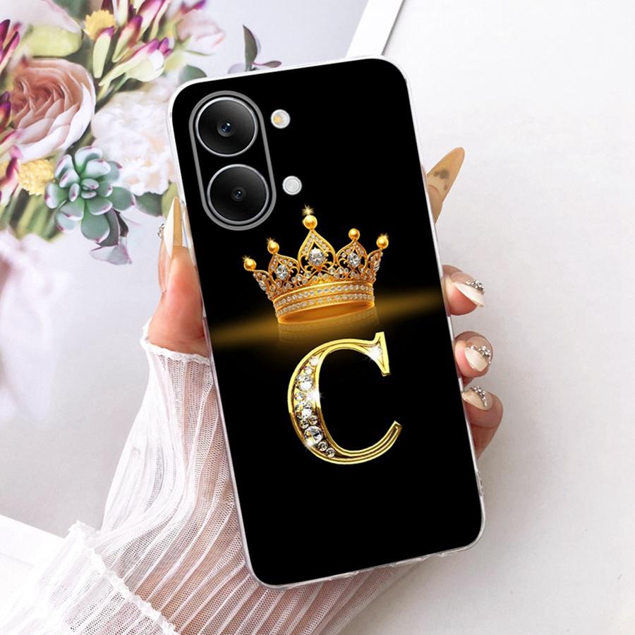 For Xiaomi Redmi Turbo 5 Max Case Crown Letter Pattern TPU Shockproof Cover for Redmi Turbo5 5Max Soft Silicone Phone Housing