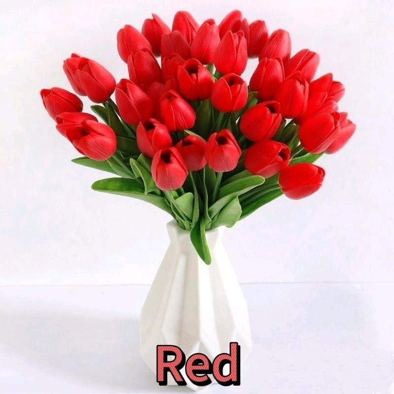 Premium Artificial Flowers Real Touch Tulips Bouquet Fake Flowers For Home Room Bedroom DIY Decor Party Wedding Decoration