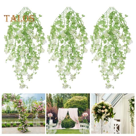3 piante artificiali pendenti, fiori artificiali bianchi, decorazione di edera artificiale, pareti esterne per interni | Leroy Merlin