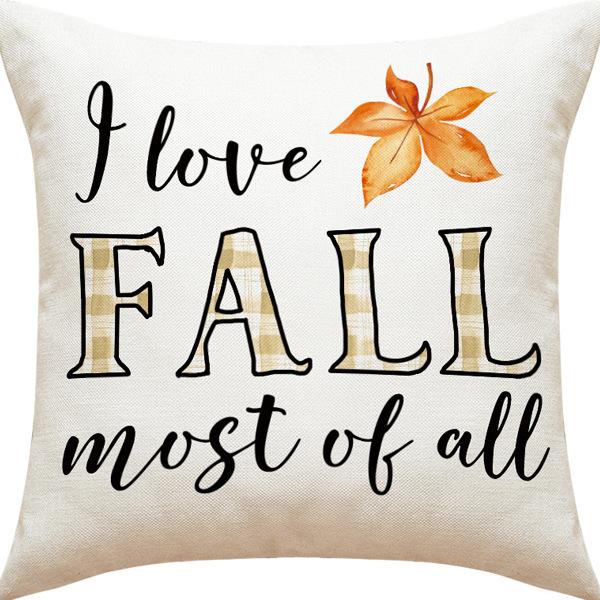 New Thanksgiving Autumn Pillow Letter Pumpkin Maple Leaf Turkey Home Cushion Pillow Cover