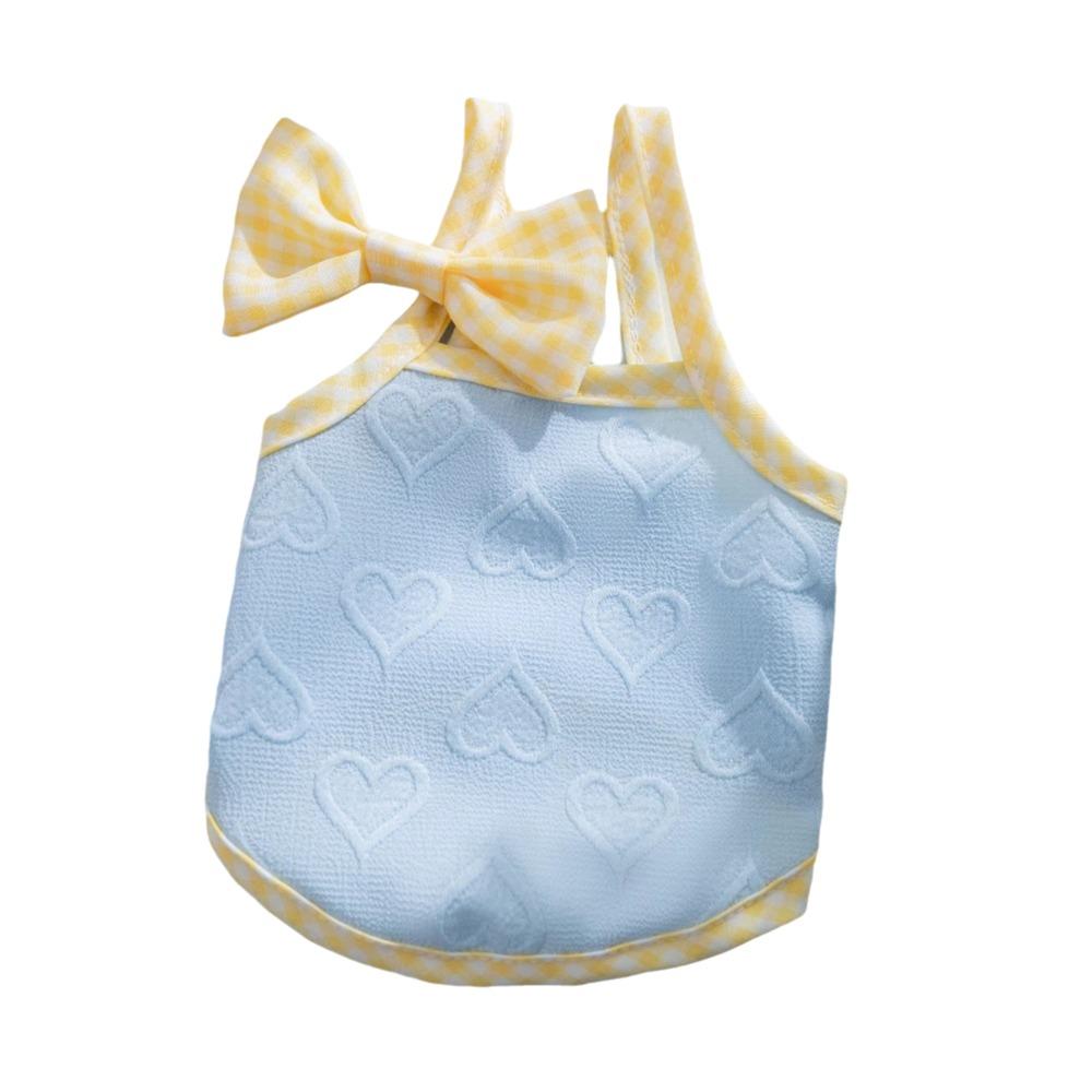 Breathable Summer Puppy Clothes Bow Clip Dog Clothing with Bow Clip Cute Dog Vest Girls Pet