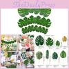 Summer Hawaiian Faux Tropical Leaf Set With 41 Pieces For Beach Party Home Decor