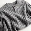 Patowa 100% Merino Wool Cable Knit Crewneck Sweater