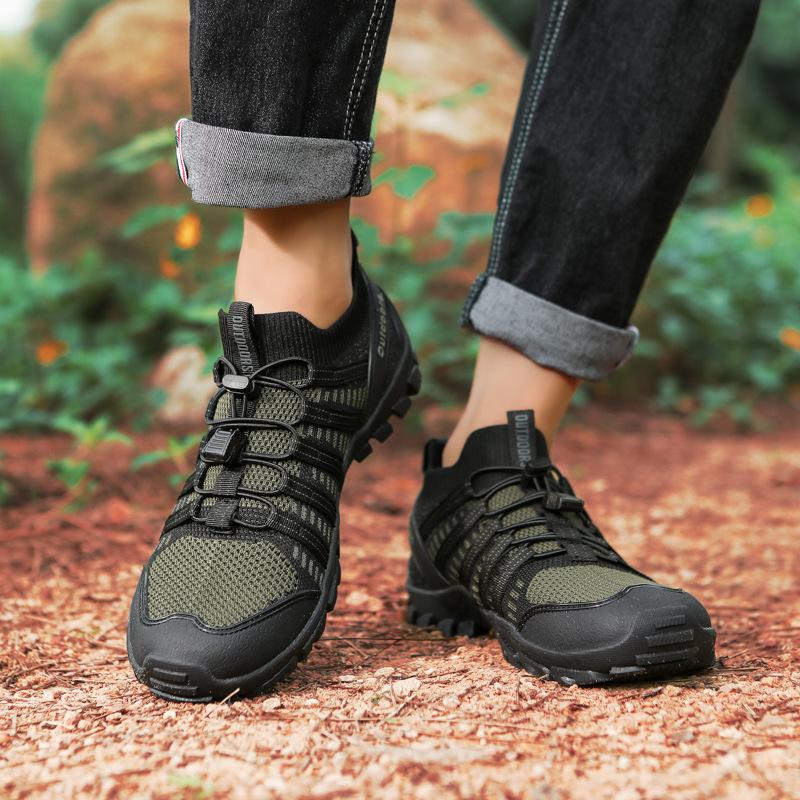 Outdoor hiking shoes, water sports shoes, creek shoes, large size men's breathable high-top mesh hiking shoes
