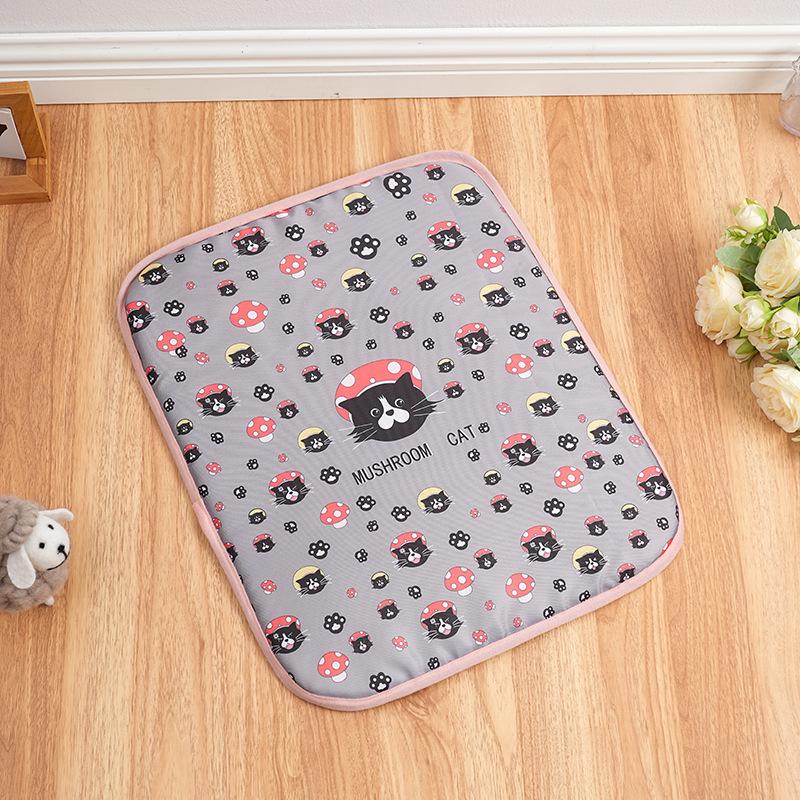 Summer pet ice pad heatstroke cooling dog print cartoon pad cat universal nest pad ice silk pad pet cool pad