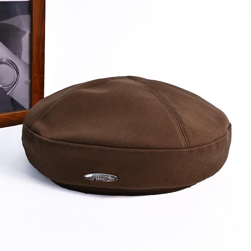 British Retro Beret Autumn and Winter New Versatile Hat for Women Casual Pumpkin Hat Showing Face Little Painter Beret Hat