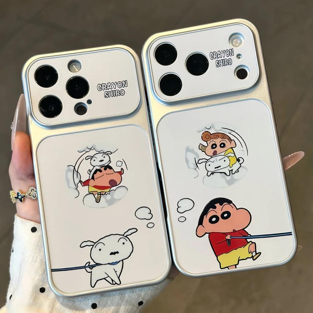 Couple leash Xiaoxin Xiaobai is suitable for Apple iPhone16/17Pro mobile phone case 15 electroplated large window 14 sets