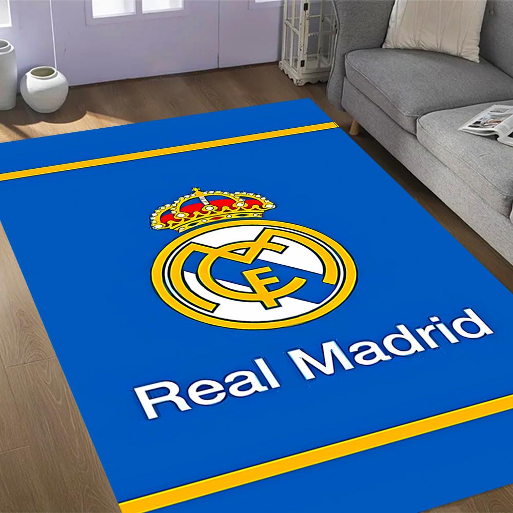 Real Madrid 3D Printed Decorative Home Floor Mat Soft Cartoon Fun Design Nonslip And Water Absorbent Perfect For Living Room Corridor Bedside Kitchen
