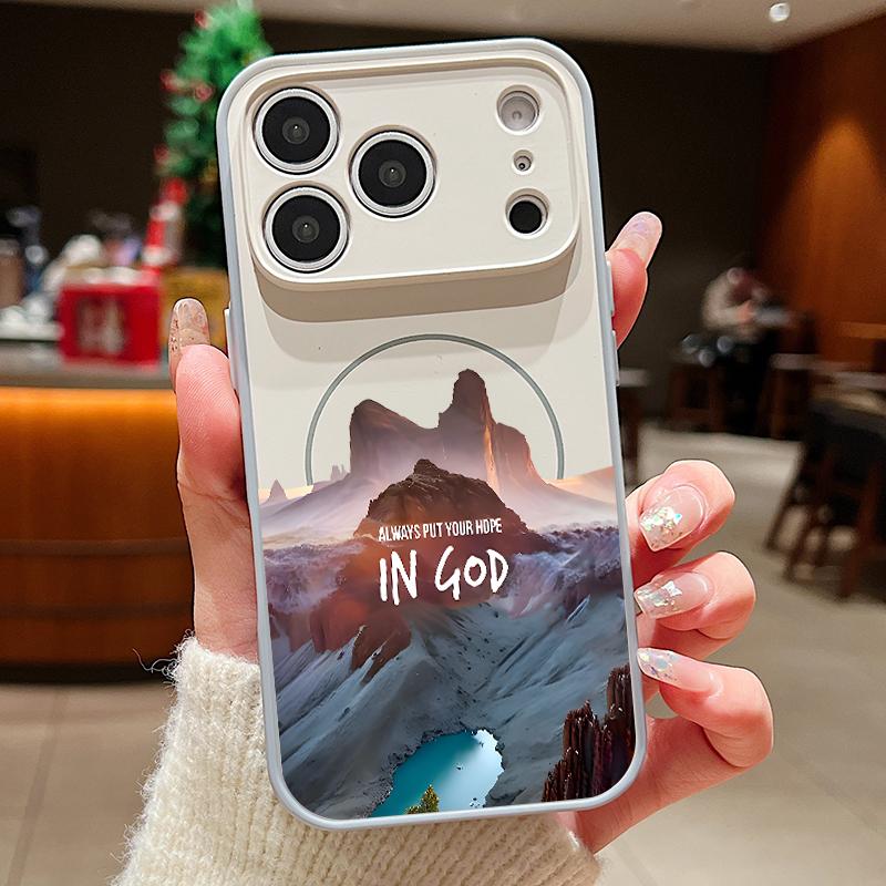 Mountain Landscape Case For iPhone 17 18 Pro Max For iPhone 16 15 14 13 Pro Max Magnetic For Magsafe Skin Feel Hybrid Phone Cover