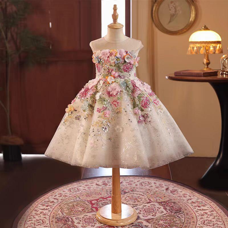 

Girls High End Forest Series Flower Little Host Walk Show Piano Performance Birthday Flower Girl Party Princes 160cm