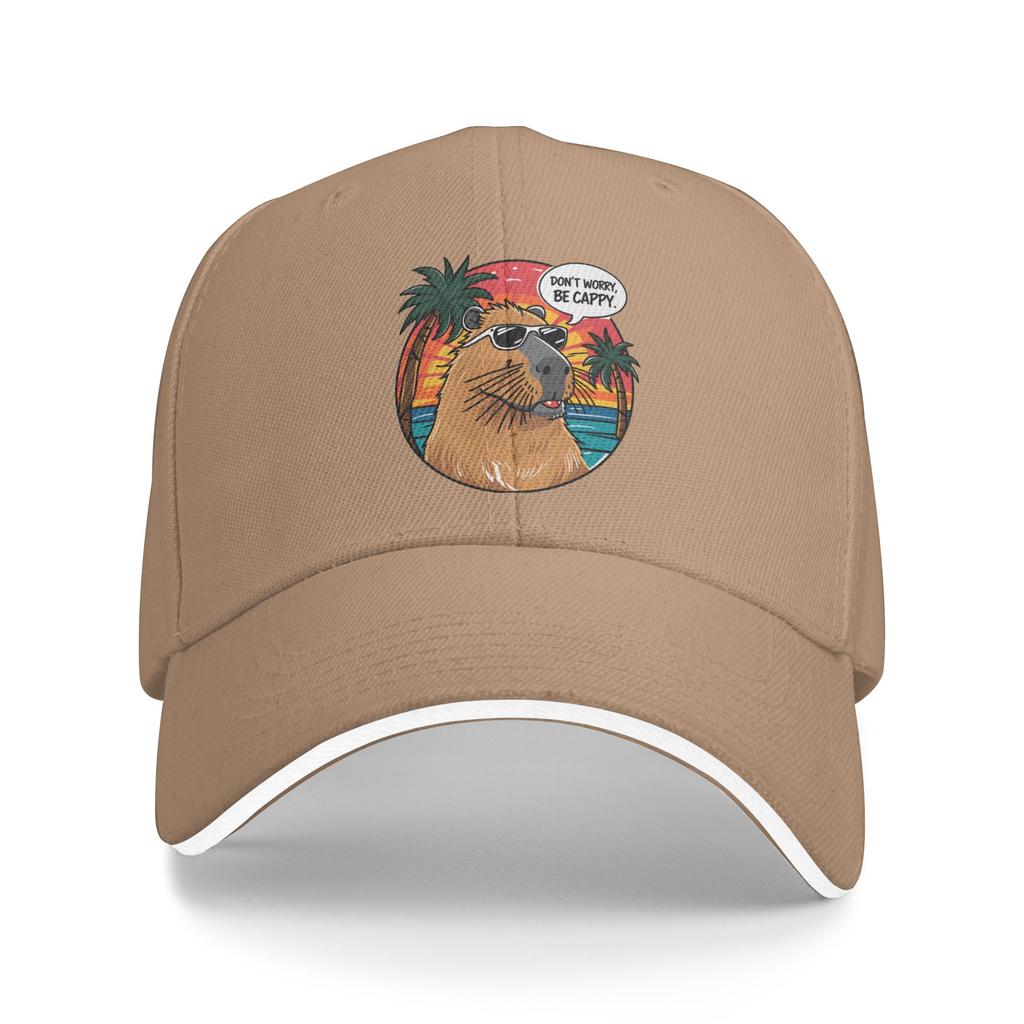 Capybara Dont worry Be Cappy Casual Baseball Cap Summer  Trucker Hat Tennis Skate Hip Hop Hats Women Men y2k Cool Baseball Caps