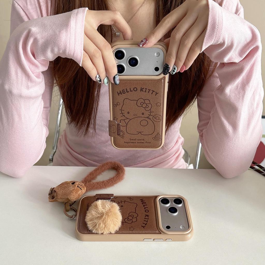Hello Kitty Japan & South Korea Brown Line Dessert iPhone Case for iPhone 17/16 Pro Max/15/14 - Women's Edition