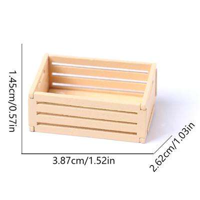 1:12 Puppenhaus Mini Obstkorb Obst Holzrahmen Aufbewahrungsbox Aufbewahrungsrahmen Korb Spielzeug Zubehör Modell Miniatur Szene Dekor