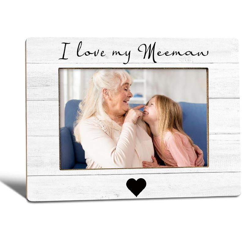 I Love My Nan Picture Frame, Mother's Day Gifts for Nan Grandma, Grandma Gifts from Grandkids Photo Frame 4x6, Grandmother Wooden Photo Picture