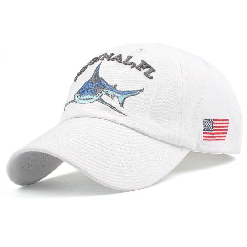 Hot-Selling Shark Embroidered Baseball Cap for MeninsTrendy Fashion Sunshade Sunscreen Baseball Cap Unique Niche