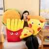 Plush Hamburger & Fries Pillow - Cute Snack Bag Doll Birthday Gift & Bedside Cushion