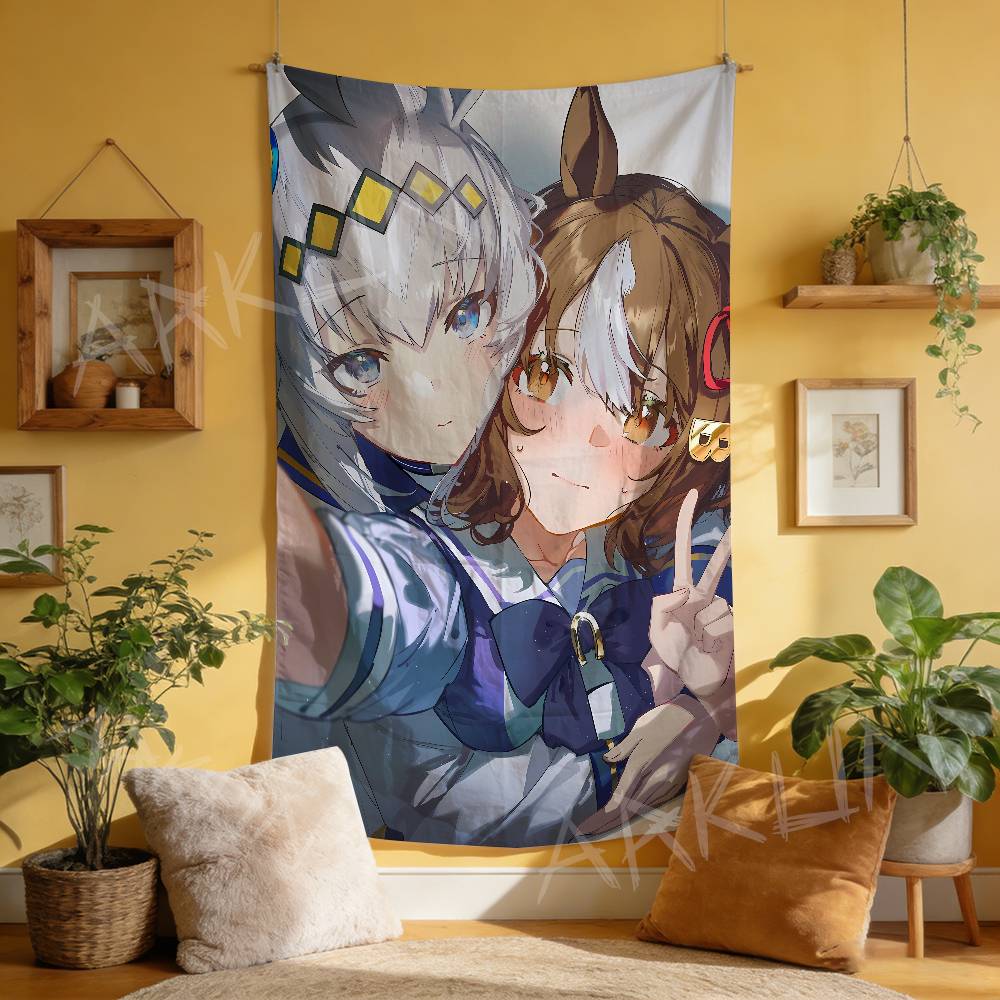 Tapestry Decorative Hot Uma Musume Anime Gaming Girl Tapestry Wall Art Hanging Dorm Background Cloth Banner Fans Gift Home Decor