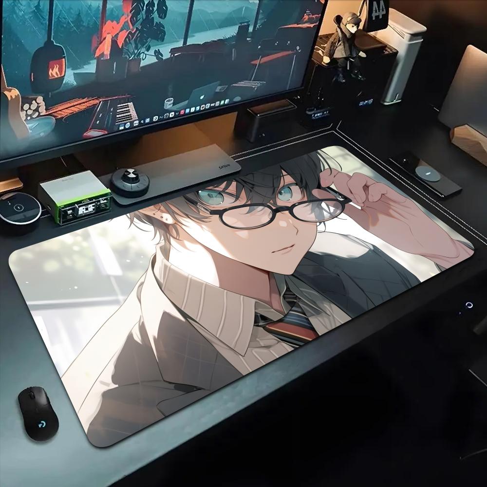 Anime glasses boy Mouse Pad 500X1000 mm Large Gaming Mousepad Gamer XL Rubber Otaku Keyboard Pad Laptop Desk Mat
