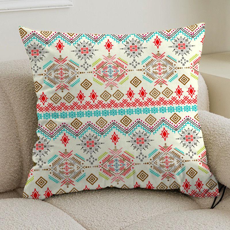 Double-sided bohemian print ethnic pillow cover sofa living room cushion cover geometric pillow square pillowcase