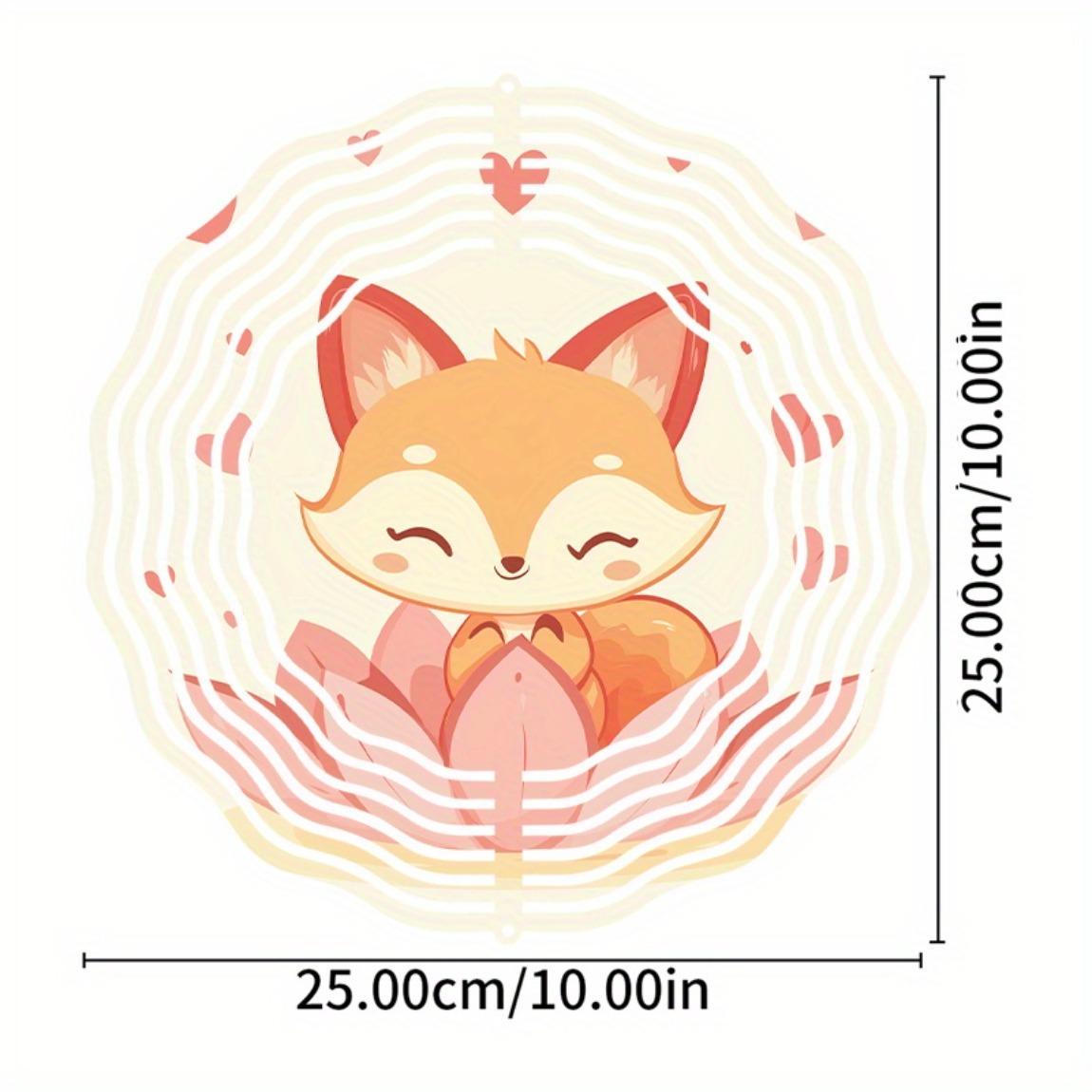 

Металлический колокольчик с дизайном сердца лисы и лотоса, с вращающимся на 360 градусов крючком для декора сада, балкона, патио, в помещении и на улице, не требует электричества 01A