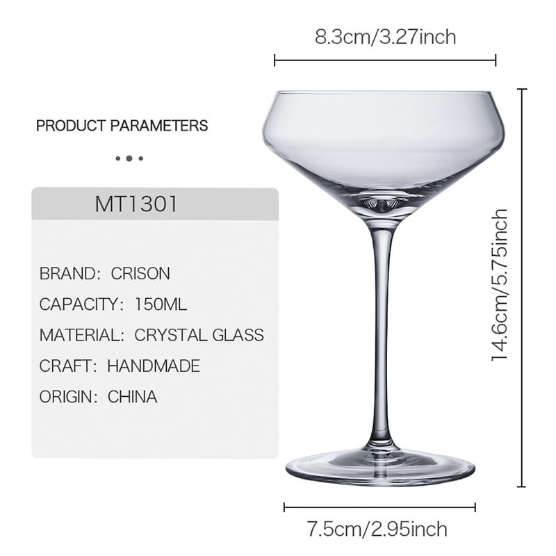 MT1301 CRISON Japanese Crystal Cocktail Glass Champagne Wine Glass Martini Metropolis Cup 150ml