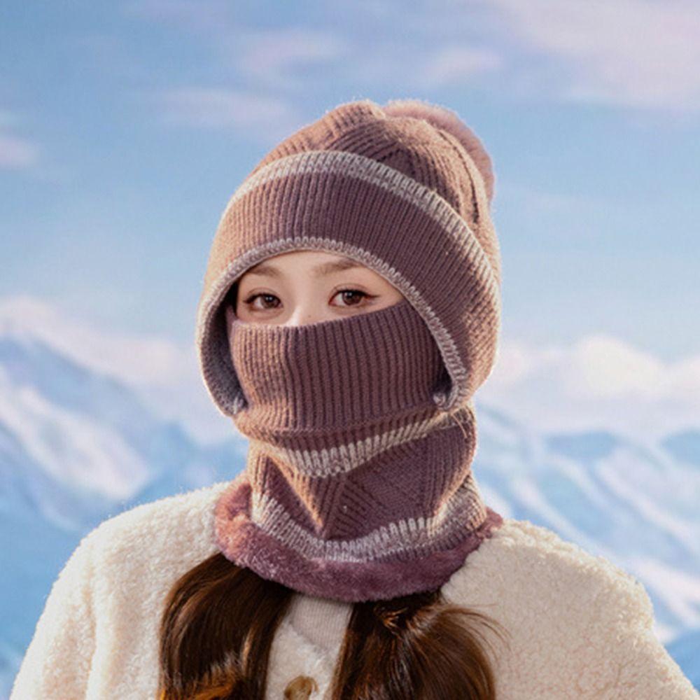 Double Layer Ear Protection Hat Plus Plush Beanie Hat Outdoor Knitted Hat Winter