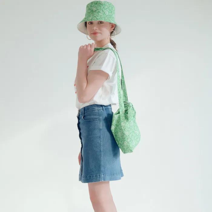 Paisley Print Tie Eco Bag Mini Cross_GREEN