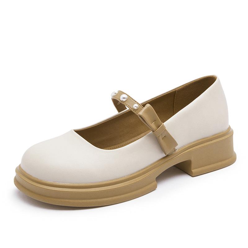 Mary Jane single shoes women's 2025 summer new one-pedal versatile comfortable small leather shoes Japanese flat-soled small single shoes women