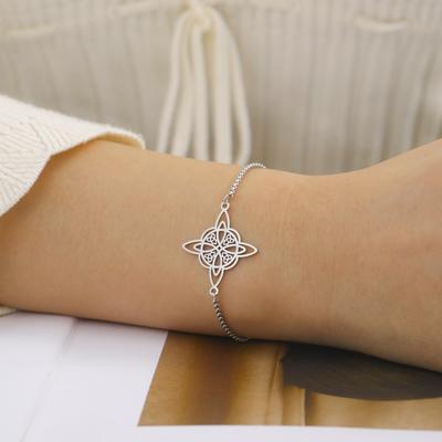 LIKGREAT Celtycki Węzeł Irlandzki Bransoletka Stal Nierdzewna Węzeł Czarownicy Amulet Ochronny Biżuteria Nadprzyrodzony Szczęśliwy Prezent dla Kobiet