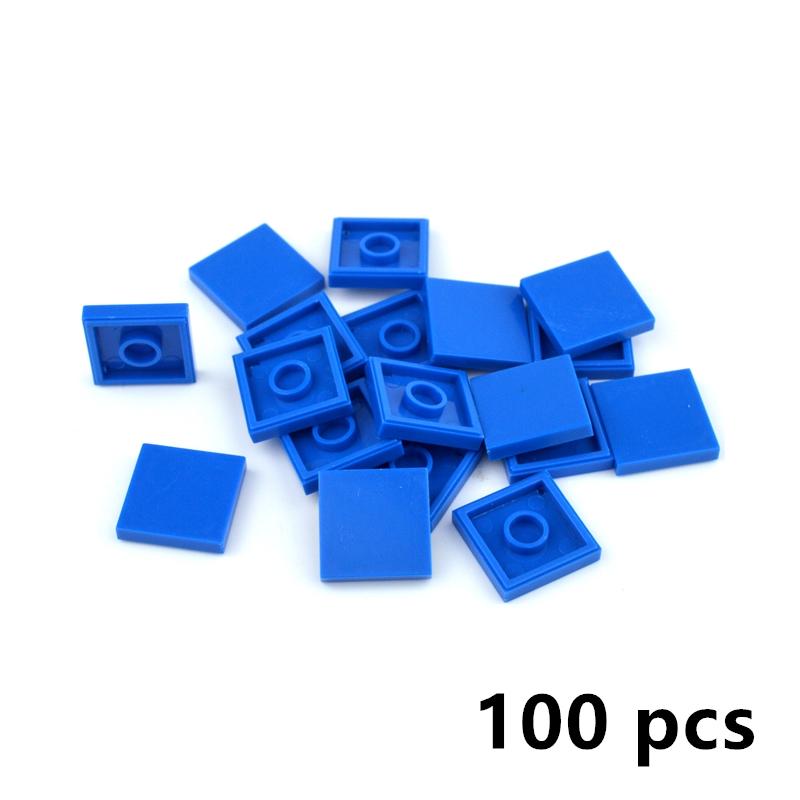 100pcs DO IT YOURSELF Construction Bricks Figure Blocks Smooth 2x2 Colorful Learning DO IT YOURSELF Ceramic Flat Tile Creativity Dimension Playthings