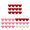 12 Pezzi Ornamento ad Uncinetto a Forma di Cuore Albero Fatto a Mano Rosso Rosa Bianco Riempitivo per Vaso Ciotola San Valentino Regalo di San Valentino per Decorazioni Feste in Casa