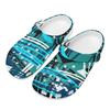 Printed White EVA Clogs for Women Men Lightweight Breathable Slip On Garden Shoes Summer Beach Pool Bathroom Sandals Daily Wear