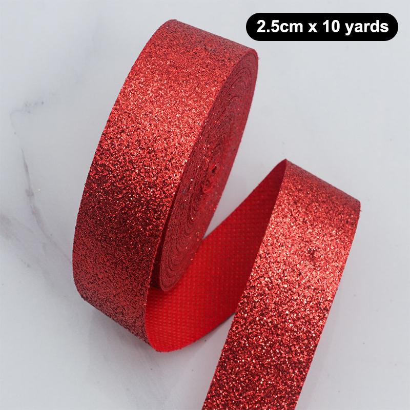 Colorful Flashes Christmas Ribbon Party Decoration 10Yard Diy Gift Wrap Bow Handmade Craft Wrapping Wedding Birthday Party Decor
