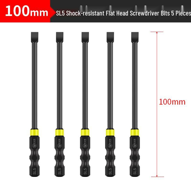 Impact-Resistant Slotted Drill & Screwdriver Bit for Electric and Pneumatic Tools