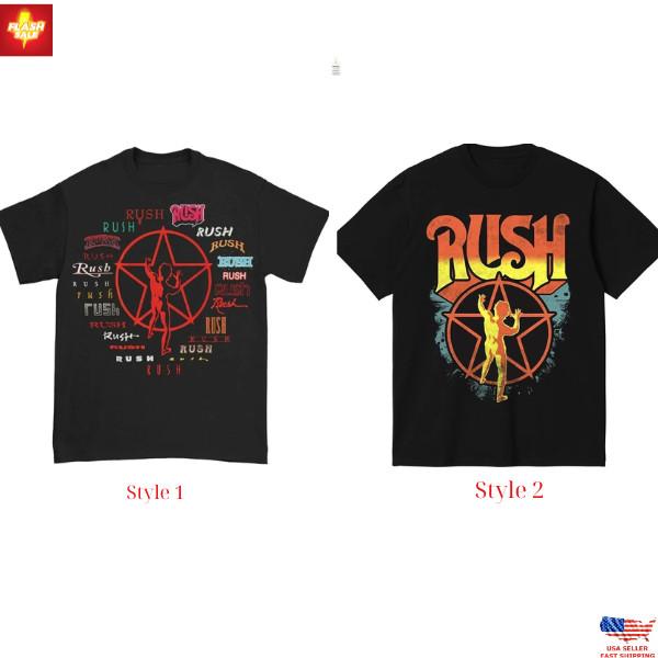 NEW Rush Band Logo T-Shirt black All sizes Tee S to 5XL Unisex Multi Color Unisex T-Shirt M