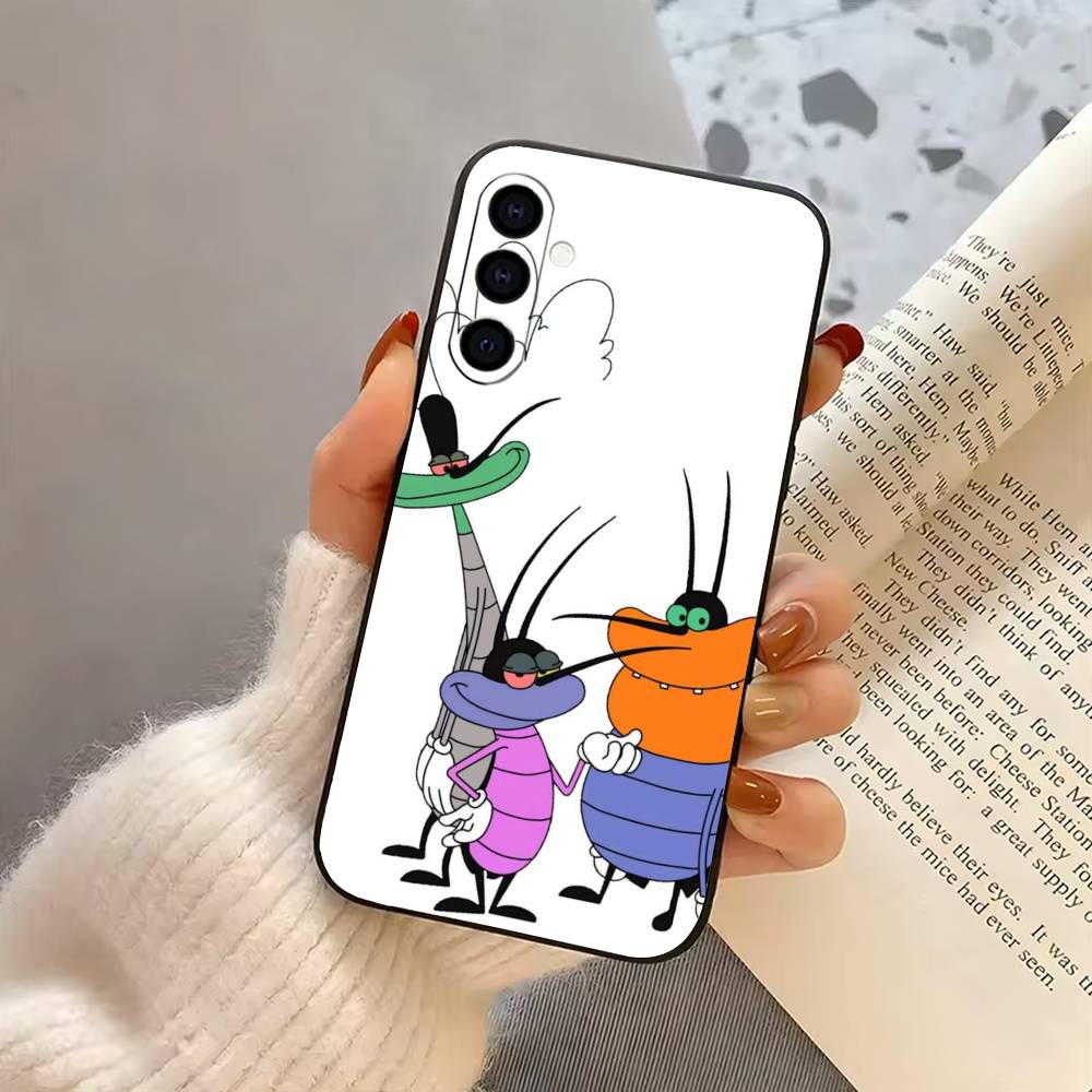 

Cat O-Oggy and the C-Cockroaches Phone Case Black Silicone Soft For Samsung Galaxy A73,A72,A71,A70,A53,A52,A51 Samsung a12